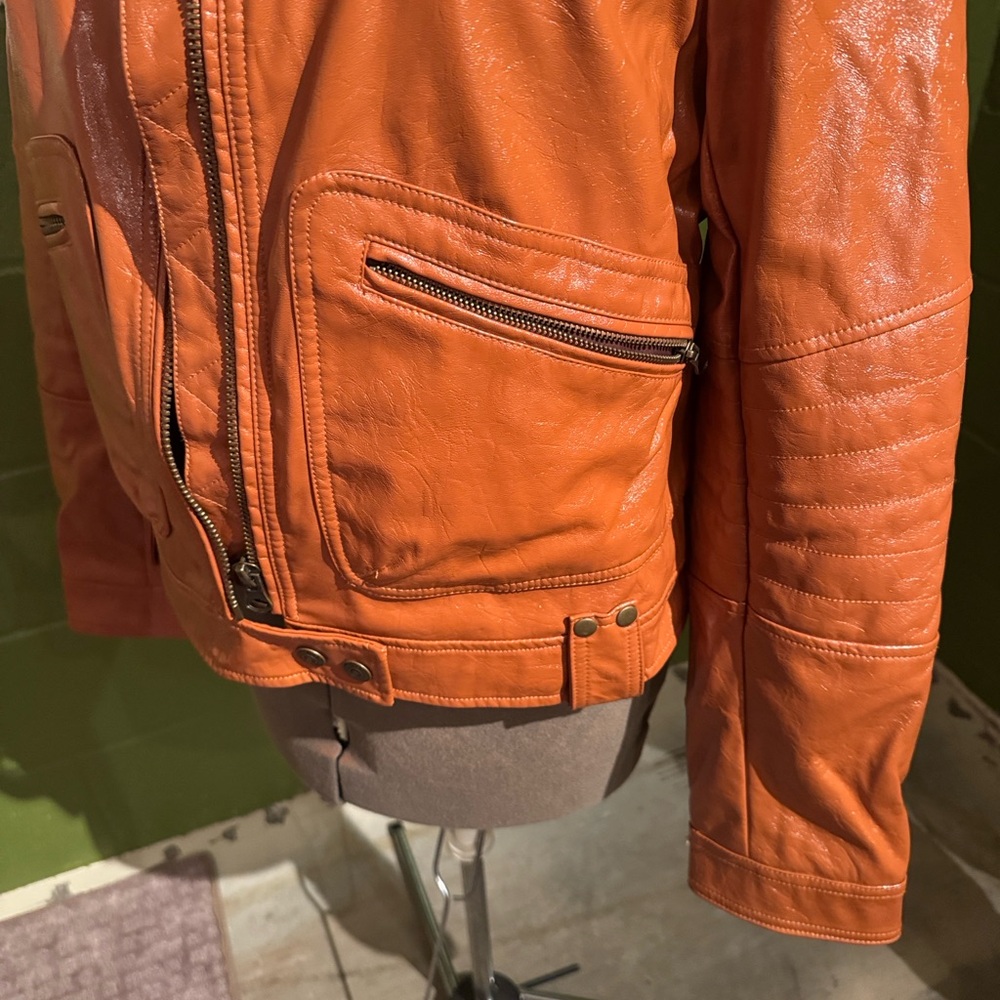 We The Free Blood Orange moto vegan Leather Jacket - Picture 5 of 7